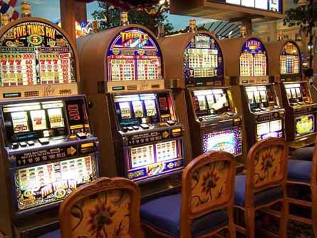 A row of slot machines